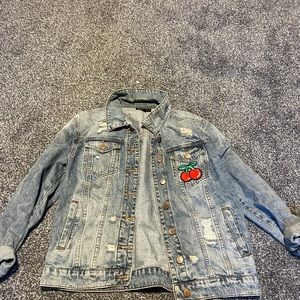 Small patched denim jacket
